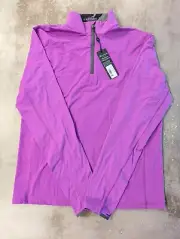 Greyson Golf Tate Mockneck Quarter Zip Pullover Dahlia Size Small