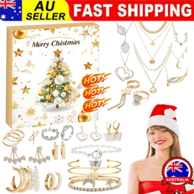 Christmas Advent CalendVN Jewelry 2024 For Girls 24 Days Xmas Countdown Calendar