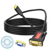 USB Type C to RS232 DB9 Serial Adapter Cable Male to Male Converter Cord PL23...