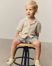 Boys Harrison Linen Short Sleeve Shirt in Natural