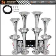 8 Trumpet 12V Train Air Horn Loud Truck Pickup Electric For Ford Chevy Toyota