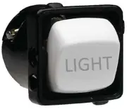 HPM ENGRAVED ROCKER SWITCH MECHANISM 10A 1-Pole Imprint "Light" WHITE *AUS Brand