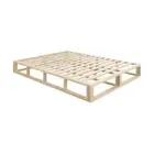 NNEED Wooden Bed Frame Double Size Cage-like Base