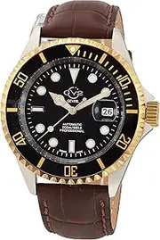 [GV2] Men's Liguria Swiss Automatic Watch, Genuine Italian Leather Strap, Silver