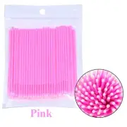 100Pcs Eyelash Cleaning Microbrush Swab (Pink - 2mm)