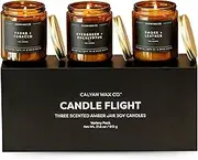 Calyan Wax Soy Wax Candle Gift Set, Scented Candles for Men Set of 3 Premium Cedar, Evergreen, and Leather Scented Candles, 100% Soy Wax, 7oz Each, Candle Gifts for Men, Birthdays, Anniversary