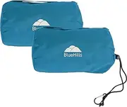 BlueHills Ultra Compact Travel blankets for two with Portable Carry Case Case Premium Soft Plush Large Airplane blankets 2 pack for Car Plane Train Hotel Layover Peacock -C204-2pk-Teal