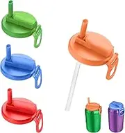 4-pack Soda Can Lids With Straw Silicone Straw Can Lid