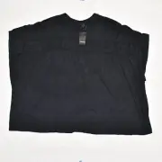NEW Torrid Women Blouse Crew Neck Short Sleeve Solid Rayon Black Plus Size 5