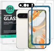 [Ibywind] 2 Pack Screen Protector For Google Pixel 9 Pro 5G 6.34",9H Hardness Tempered Glass,With 1Pc Camera Lens Protector,Easy to Install