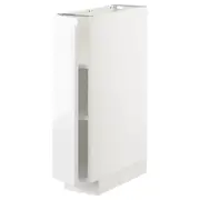 METOD base cabinet with shelves, white/Voxtorp high-gloss/white, 20x60x80 cm