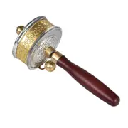 Tibetan Prayer Wheel Tibetan Buddhist Hand Turn Praying Instrument Copper Hand-Held Prayer Wheel with Lotus Base Prayer Wheel Only