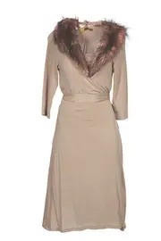 Detachable Fur Collar Dress--MART-MX6023FP-P