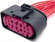 Auto 14Pin 1.5/3.5MM Xenon Headlights Plug Waterproof Lamp-Socket Electronic Connector Wire Harness 1J0973737 (Color : 14P Female, Size : 1 Set)