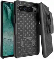 for Google Pixel 9 Pro XL (2024) Case with Belt Clip Holster Phone Belt Holder, Kickstand Slim Cover Phone Case for Pixel 9 Pro XL - Black