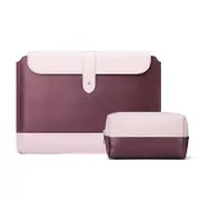 13 To 14 Inch Horizontal Microfiber Notebook Liner And Power Bag Wine Red Laptop Cases & Bags