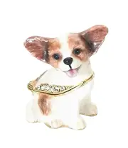 Charming Papillon Pewter Bejeweled Hinged Trinket Box Miniature Kingspoint
