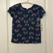 Epic Threads Kids Shirt 6X Blue Rainbow Pattern M2M Tees Crew Neck NWT
