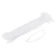 Cotton Hang Tag String Snap Lock Price Tag Fastener Ties white 7.8 inch 100pcs