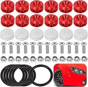 Rustark 54Pcs Red Quick Release Fastener Kit Aluminum Bumper Clips Front Rear Bumper Fasteners Bumper Holder Clips Kit Vehicle Bumper Fender Fasteners Repair Kit for Car