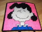 NEW completed plastic canvas magnet - Lucy
