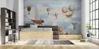 3D Cartoon World Map Spaceship Wallpaper Wall Murals Removable Wallpaper 405