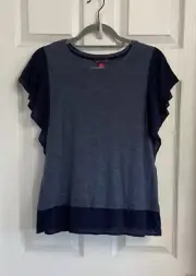 Vince Camuto Top Size XS Blue Flutter Short Sleeves Lightweight New With Tag