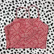 CREWCUTS GIRLS NWT Red Pink Floral Pearl Edge Tankini SWIM TOP Reg. 16 BO432