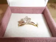 Genuine Pandora 1 Carat Lab-grown 14ct Gold & Diamond Ring 152890C01- Size 54