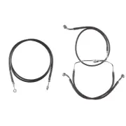 Black +8" Clutch & Brake Line Bsc Kit 2017 & Up Harley-Davidson Road King No ABS
