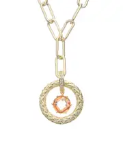 Juvell 18K Plated Citrine CZ Lariat Necklace