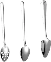 FUNOMOCYA Stainless Steel Serrated Fruit Scraping Spoons 3pcs Multipurpose Spoons for Home Family Use