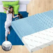 5cm Memory Foam Topper 7 Zone Bed Mattress Cool Gel Bamboo Cover Queen STARRY EUCALYPT