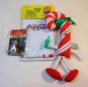 Vintage Coca Cola Mini wipe off board and 2 Ornaments
