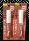 2pk LA COLORS SURGE NUDE C69158 FULL PLUMP LIP GLOSS HINT COLOR SHINE LIPGLOSS