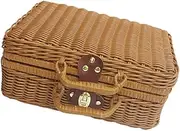 FONDOTIN 1Pc Retro Style Hand Held Storage Basket Practical Picnic Container for Outdoor Events Kitchen Dining Lightweight Versatile Storage