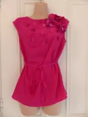 BNWT RRP £65 Coast Azalea top Camelia size 10 bright pink silk trim, thin tie