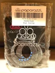 Paparazzi Adobe Dusk Blue Earrings Pierced Ears