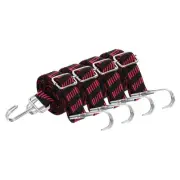 4Pcs 39 Inch Adjustable Bungee Cords Straps with Hooks, Black Red