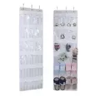24 Pocket Hanging Over Door Shoe Organiser Storage Rack Tidy Space saver 3 HOOKS