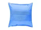 2 PC Light Sky Blue 33x33 Satin Tuxedo Pleats Cushion Cover