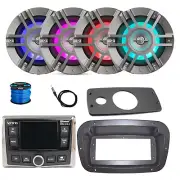 JBL Marine Radio, Antenna, 4x 6.5" 300W LED Speakers w/Wire,Spa Bezel, Adapter