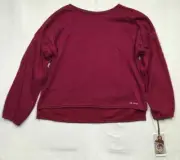 Ob-sess Isabela Moner Sweatshirt Womens L Burgandy Long Sleeve Pullover New