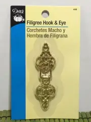Dritz Filigree Metal Hook & Eye Closure Gold #499 Sweaters Jackets Purses Belt