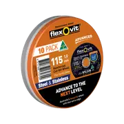 Flexovit 115 x 1.0 x 22.23mm T-41 Reinforced Cut-Off Wheel - 10 Pack