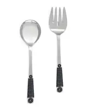 Tiramisu Wrapped in Black Salad Server Set