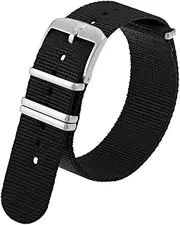 [Luminox] Men's Black Webbing NATO Nylon Strap Stainless Steel 4 loops Watch Band