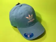 New ADIDAS OSFM Adjustable Fit Men’s Snapback Hat ONE SIZE Blue w/White Cotton