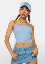 [ZEMETA] X-Denim Corset Purse Set