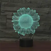 Sunflower Black Base Creative 3D LED Decorative Night Light, 16 Color Remote Control Version